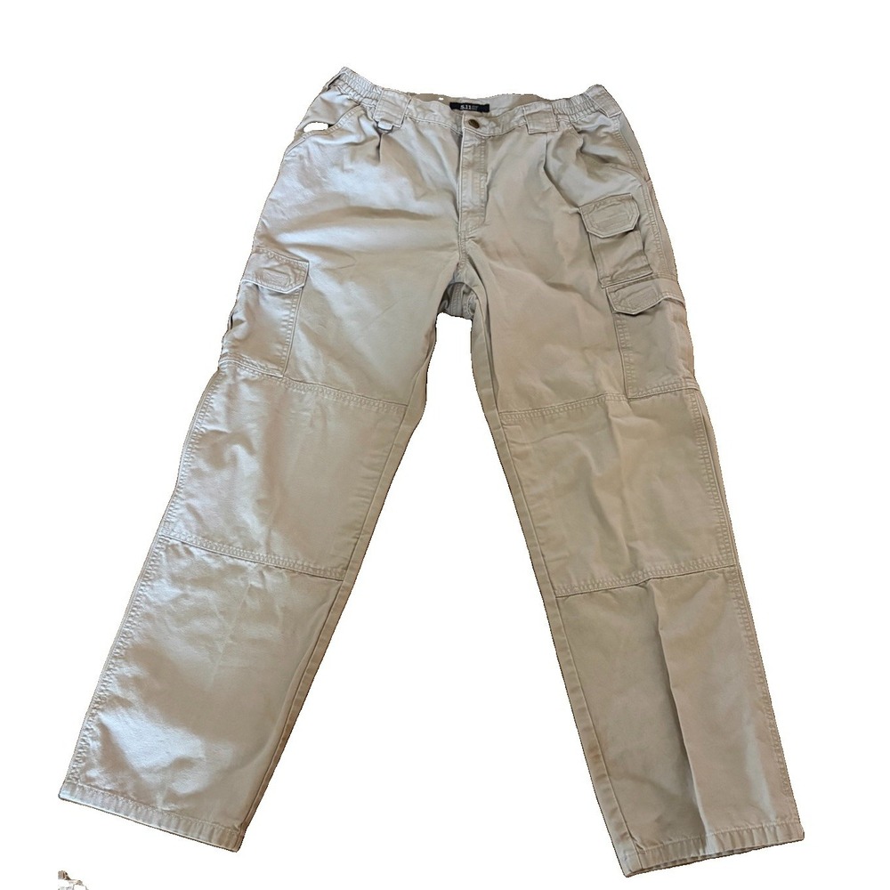 511 Tactical Pants Mens 36x34 Khaki Cargo Canvas Elastic Waist Workwear Utility